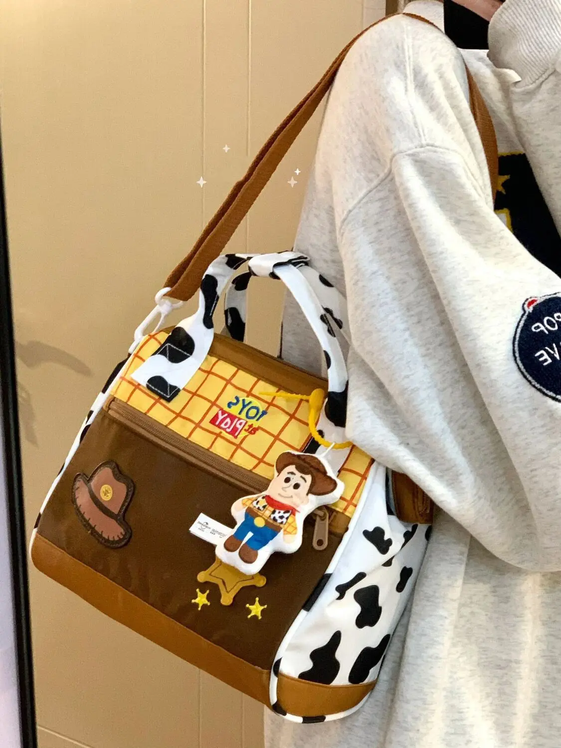 حقيبة يد ديزني باز لايت يير المطرزة، حقيبة كتف ذات سعة كبيرة للنساء، ركاب لطيف #3