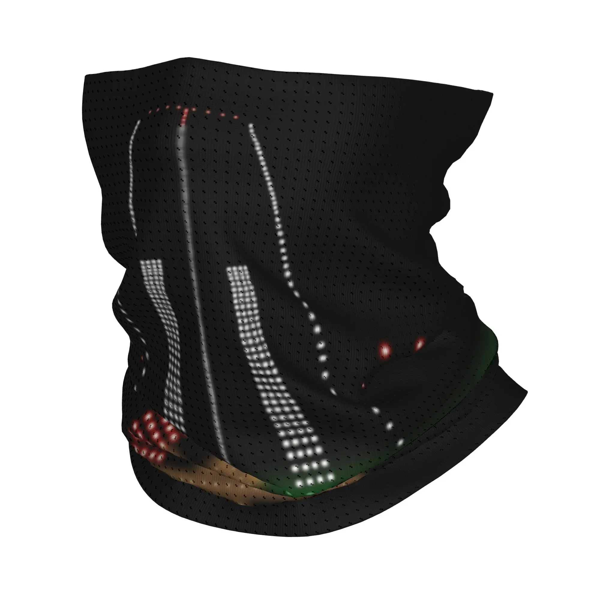 Airport Runway Lights At Night Bandana Neck Warmer Men Women Winter Ski Hiking Scarf Gaiter Air Traffic Controller Face Cover