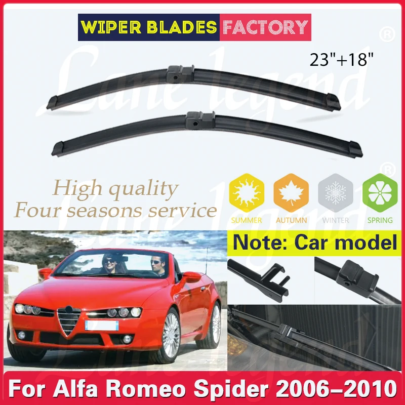 

Car Wiper Blade Blades For Alfa Romeo Spider 2006 - 2010 23"+18" Windshield Windscreen Clean Naturl Rubber Cars Wipers 2008 2009