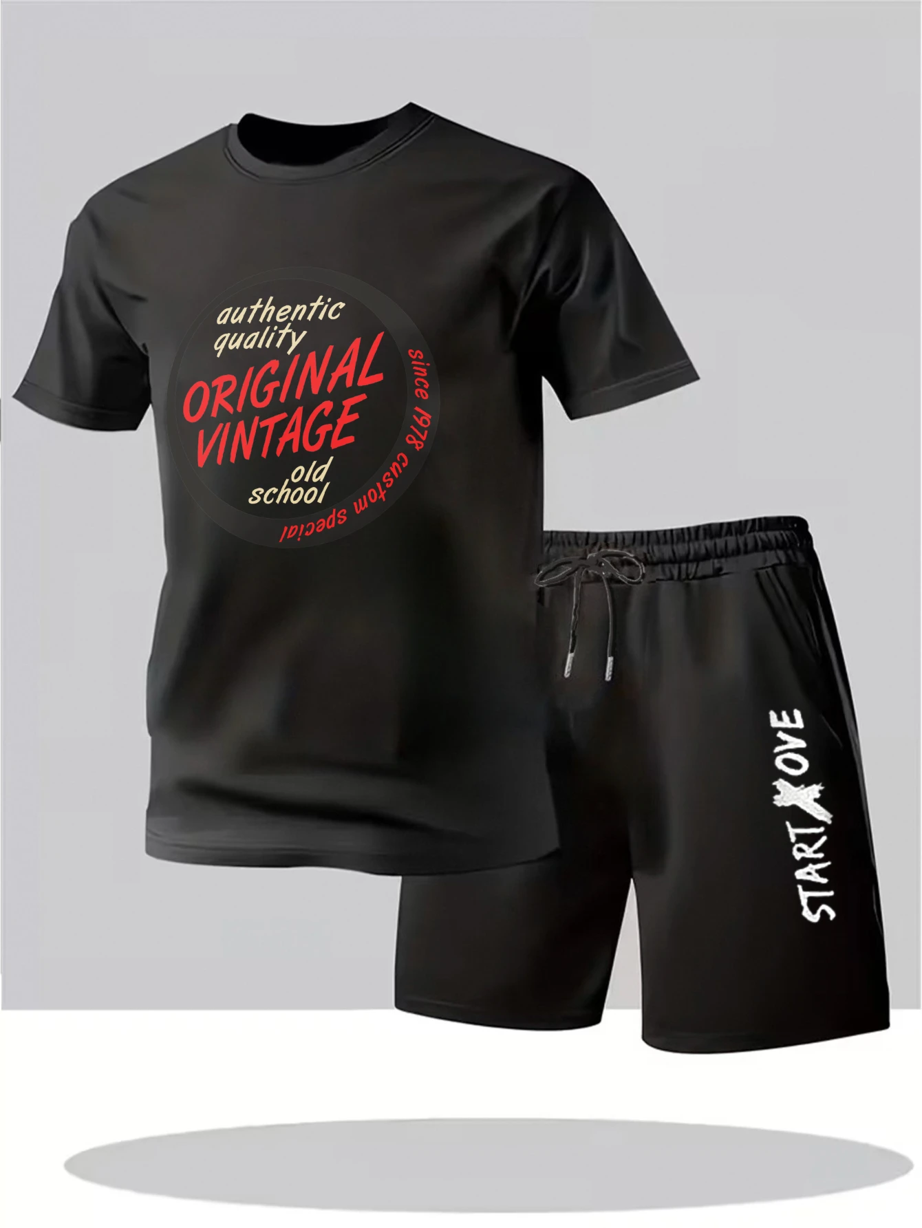 

Men's set 2025 summer outfits two piece Graphic drip clothing Tracksuit men sweatshirt set Polyester thin Suit for man Printed