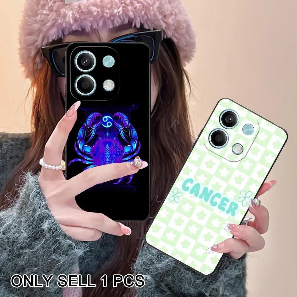 

Zodiac Sign Cancer Phone Case for Xiaomi Redmi Note 15 14 13 12 11 S Pro Plus 4G 5G Soft TPU Shockproof Cover