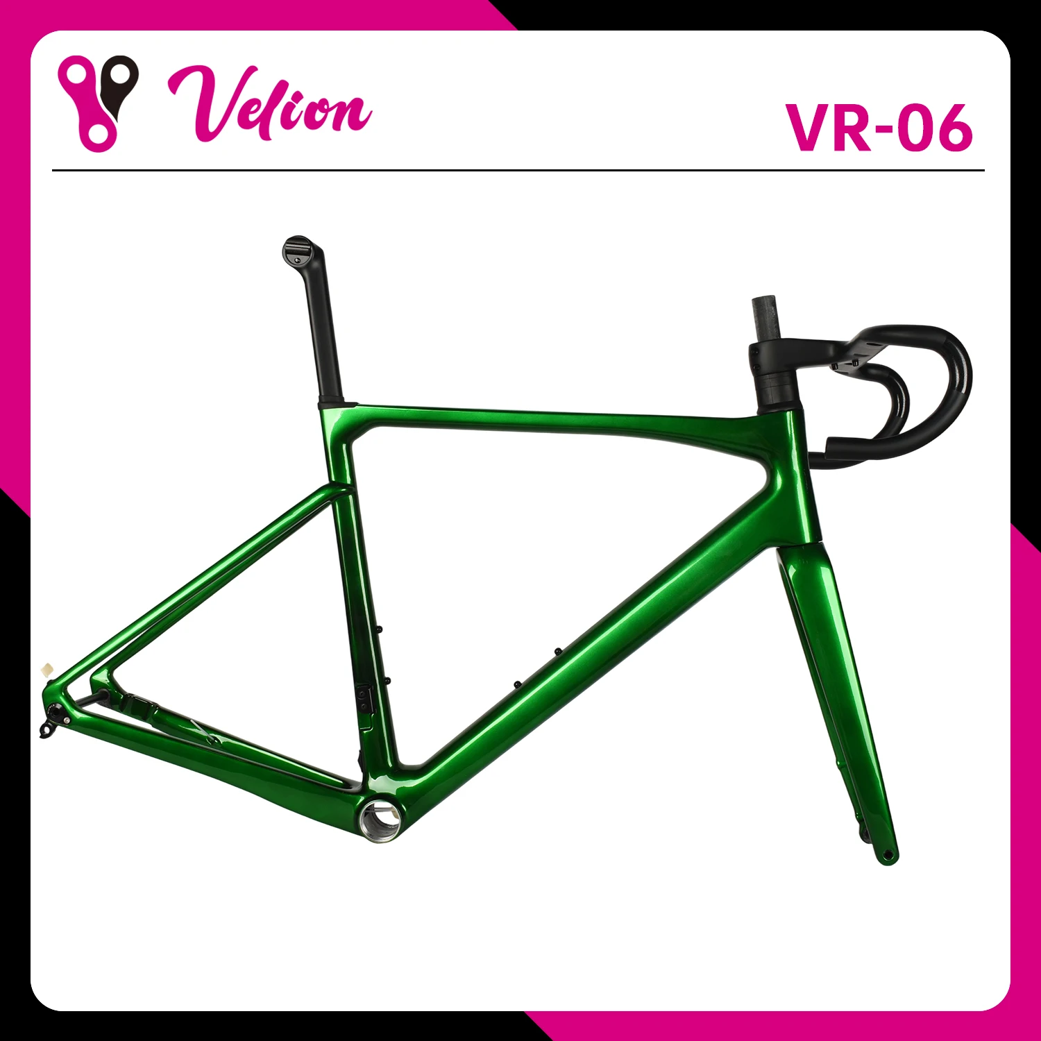 

VR06 Road Bike Carbon Bicycle Frame Full Hidden Carbon Fiber Frame Disc Brake Aerodynamic BB T47 Supports DIY Customization