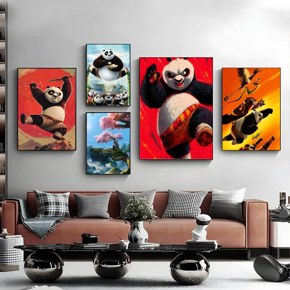 1 قطعة K-Kung Fu P-Panda ملصق قماش جدار الفن طباعة ملصق ديكور جدارية ديكور المنزل هدية غير المؤطرة #4