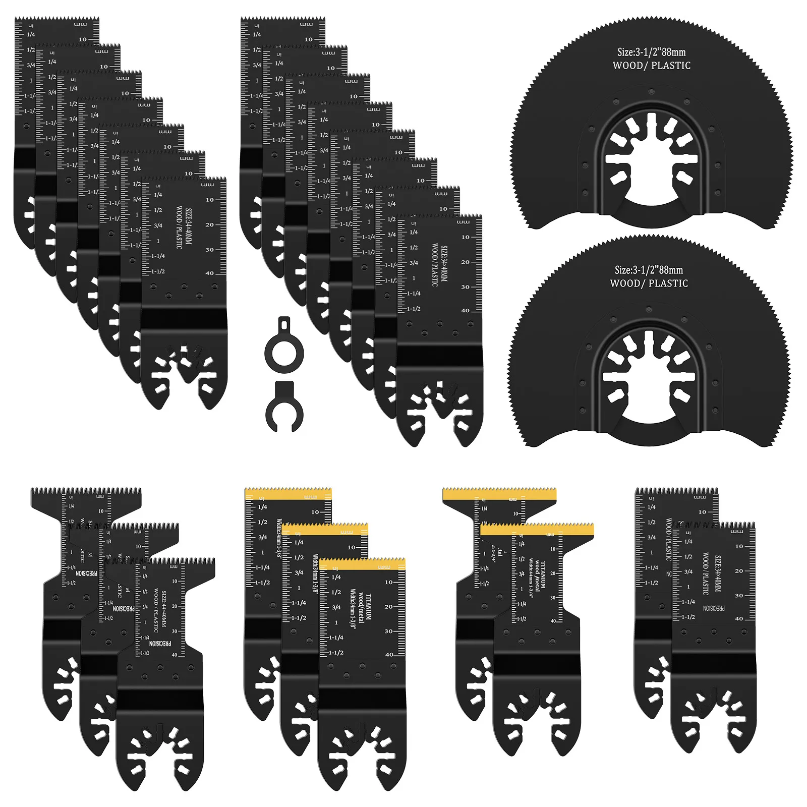 27/12Pcs Oscillating Saw Blade Universal Multi Tools Cutter Blades for Cutting Wood Metal Plastic Sharp Wear Resistant Blade