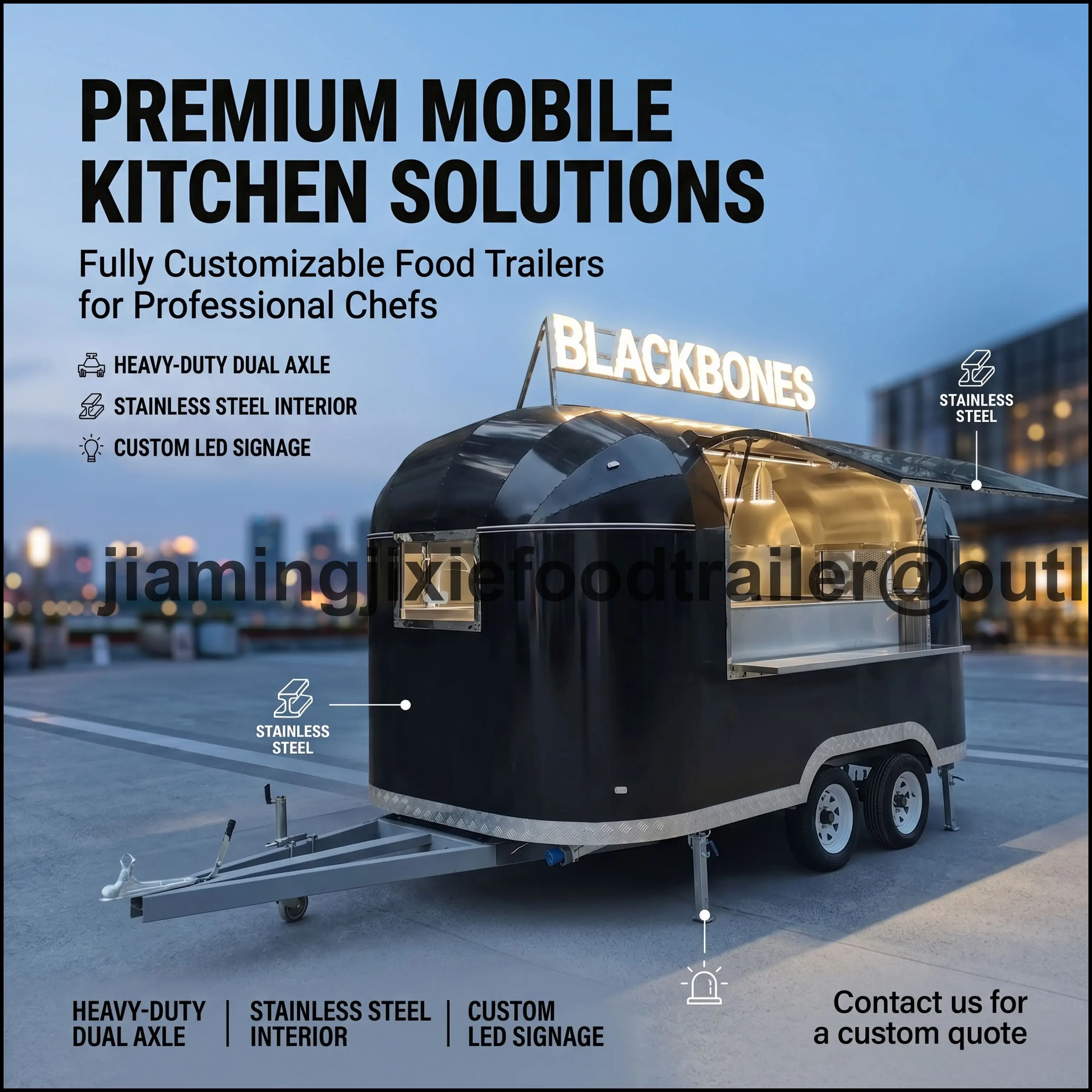 

Customized Fast Food Freezer Food Trailer Mobile Catering Bee Vintage Food Trucks Trailer Food Truck with Full Kitchen