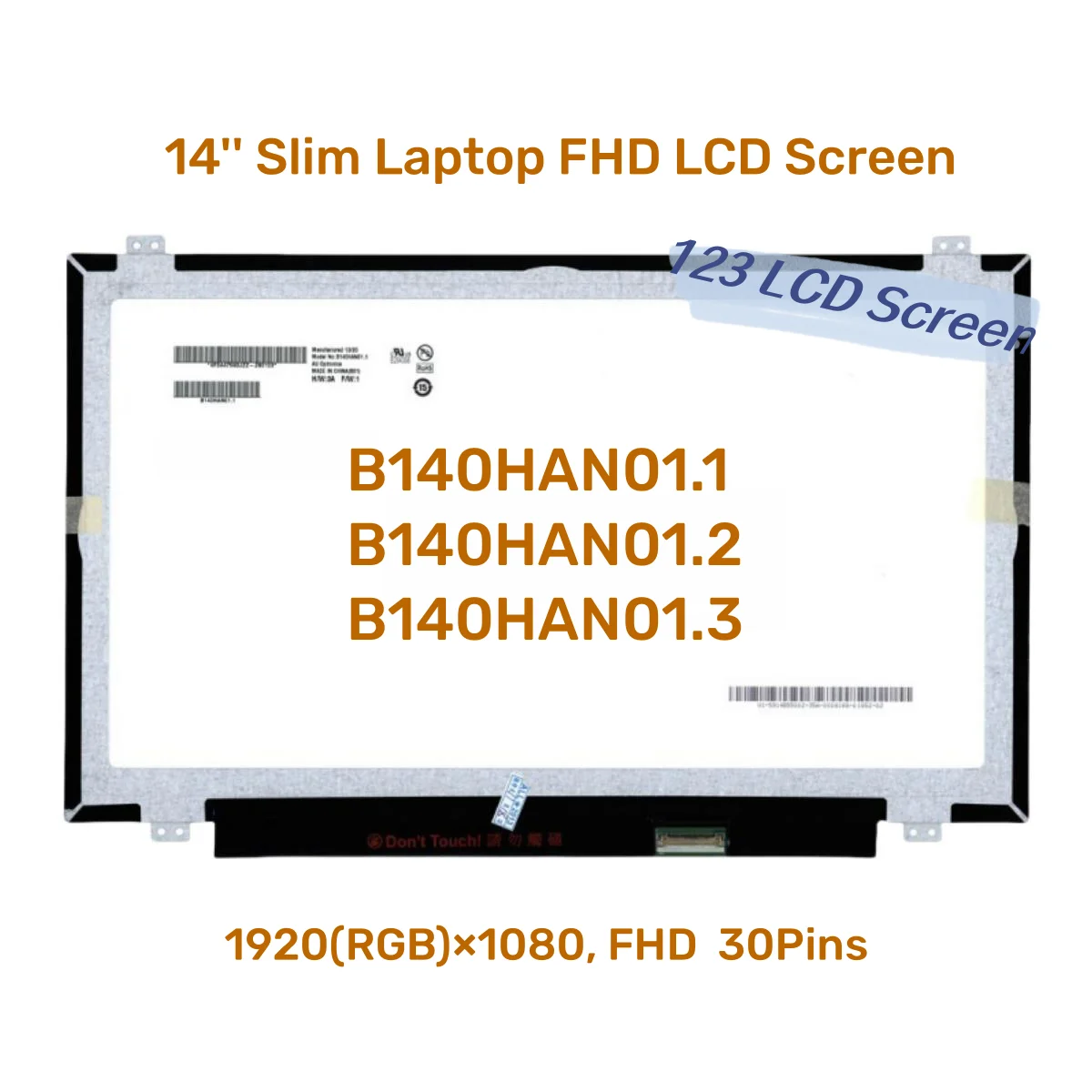 Ekran LCD 14'' do Lenovo T420 T430 B140HAN01 B140HAN01.3 N140HCE-EAA NV140FHM-N41 IPS 1920x1080 Ekran LCD do laptopa edp 30 pinów