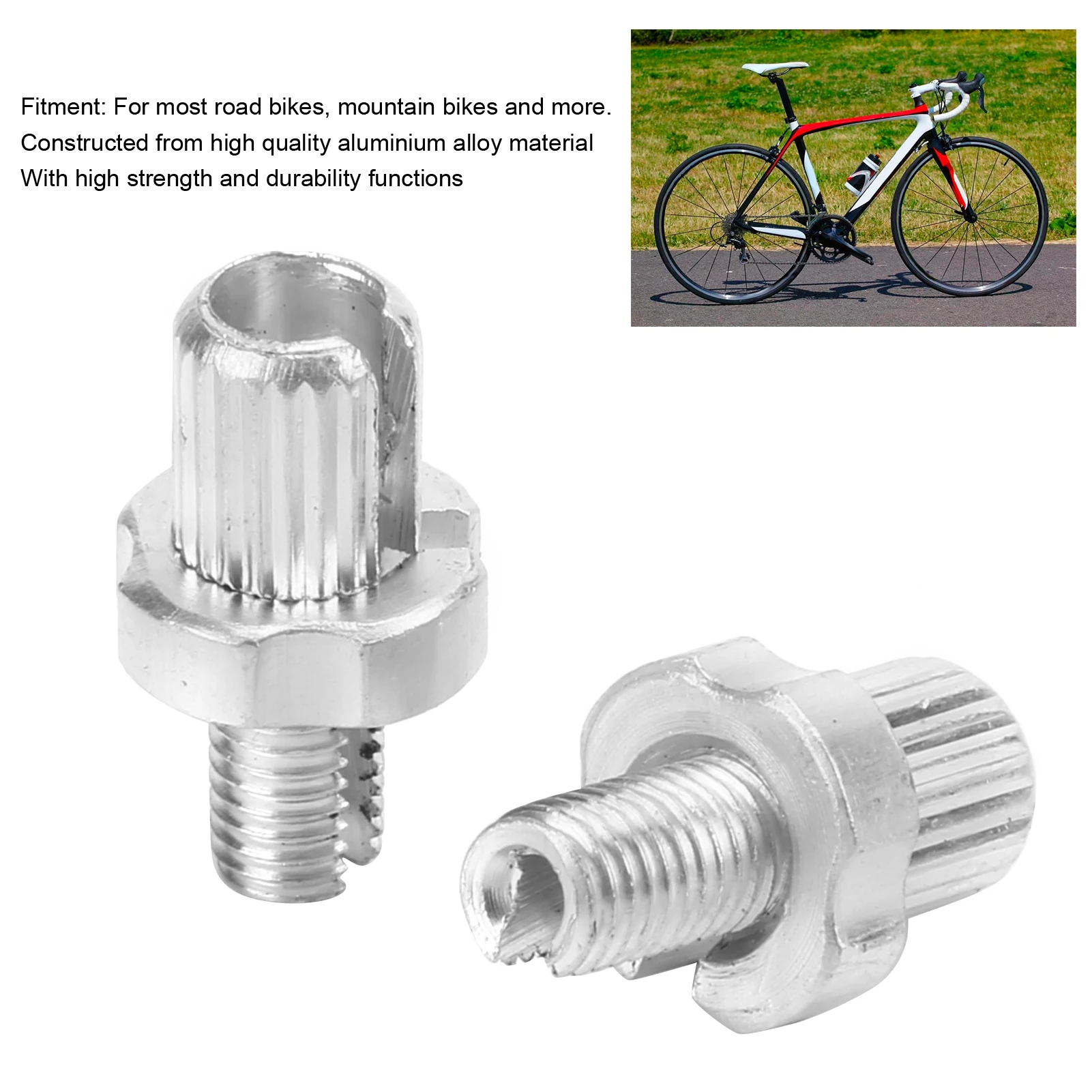 2pcs M7 Bicycle Brake Lever Adjuster Screws Fastener Silver Aluminium Alloy For Road Mountain Bikes