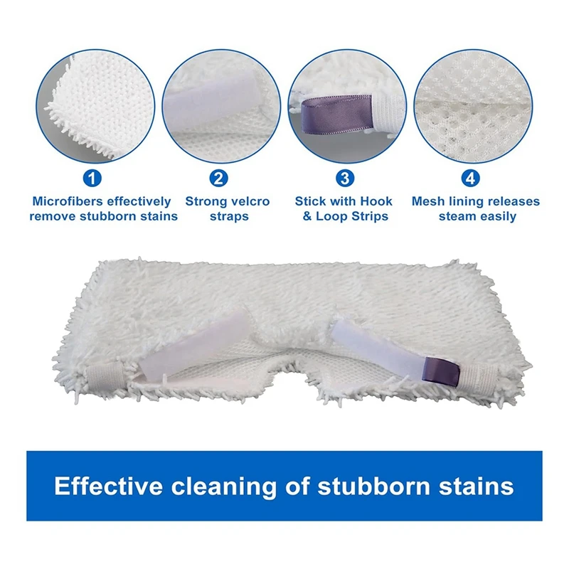 5 Pack Microfiber Steam Pocket Mop Pads Compatible For Shark Rectangle Mop Head S3500 Series S3501 S3601 S3550