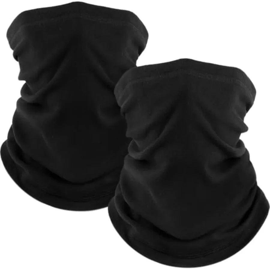 

Fuinloth 2 Pack Winter Neck Gaiter, Fleece Warmer Scarf Cold Weather Face Mask Cover for Men/Women