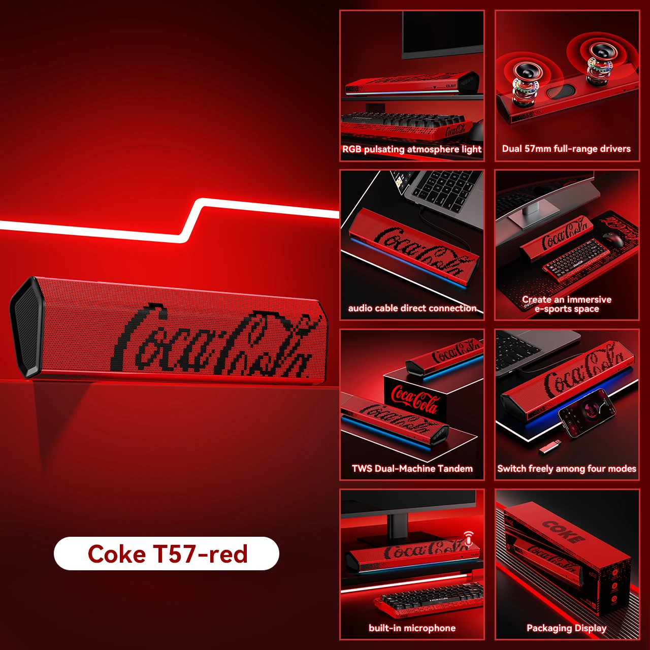 coca‑cola-t57-soundbar-bluetooth-speaker-rgb-light-wired-wireless-tws-built‑in-mic-desktop-gaming-speaker