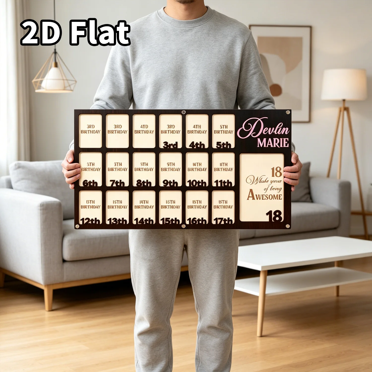 1Pc Custom Grade Photo Frame Wooden Plaque Sign,Home Room Office School Wall Decor,DIY Paintable,Nursery Birthday Wedding Gift view 3