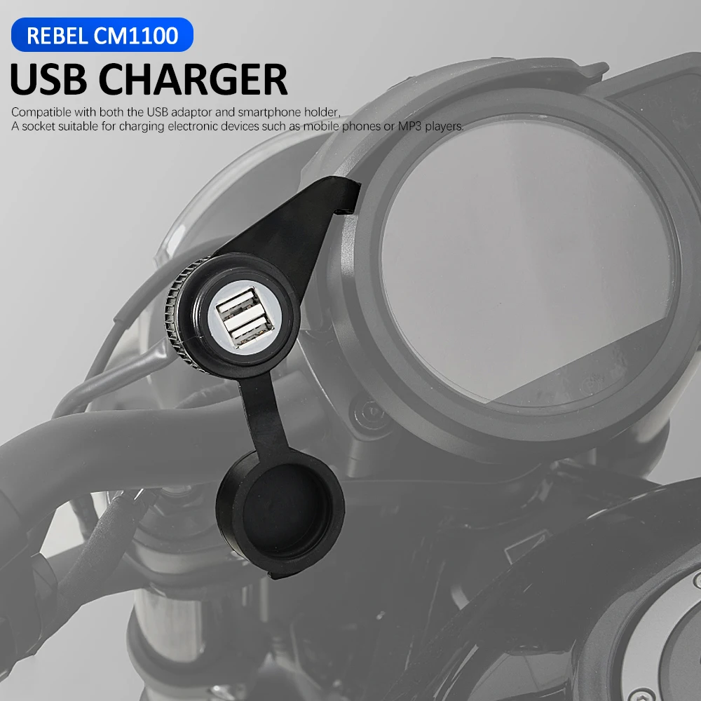 

New 2020 2021 and below Dual Usb Charger Motorcycle Lighter Charger Waterproof Socket Adapter For HONDA REBEL CM1100 CM 1100