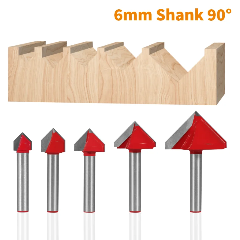 YUSUN  3D V Type Slotting Cutter Bit Router Bit CNC Solid Carbide Cutters Woodworking Milling Cutter For Wood Bit Face Mill