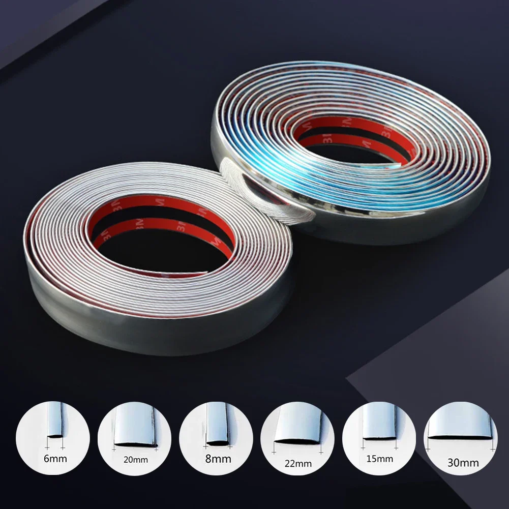 3M/5M الخارجي سيارة كروم الجسم قطاع الوفير السيارات الباب واقية صب التصميم الكسوة ملصق 6 مللي متر 8 مللي متر 10 مللي متر 12 مللي متر 15 مللي متر 20 مللي متر 30 مللي متر #5