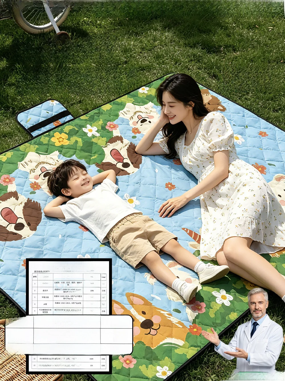 thickened-portable-outdoor-picnic-mat-waterproof-moisture-proof-cartoon-design-camping-ground-mat-multi-person-camping-use