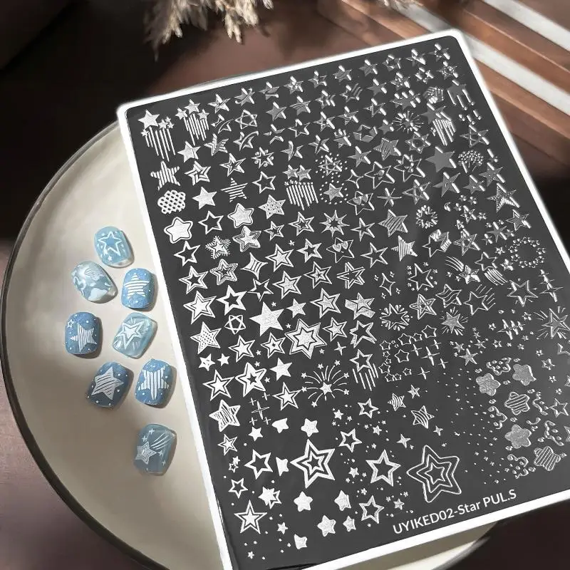 Polka Dot Star Stripe Line Pattern Nail Stamping Plate Nail Art Stamp Template Manicure Tools