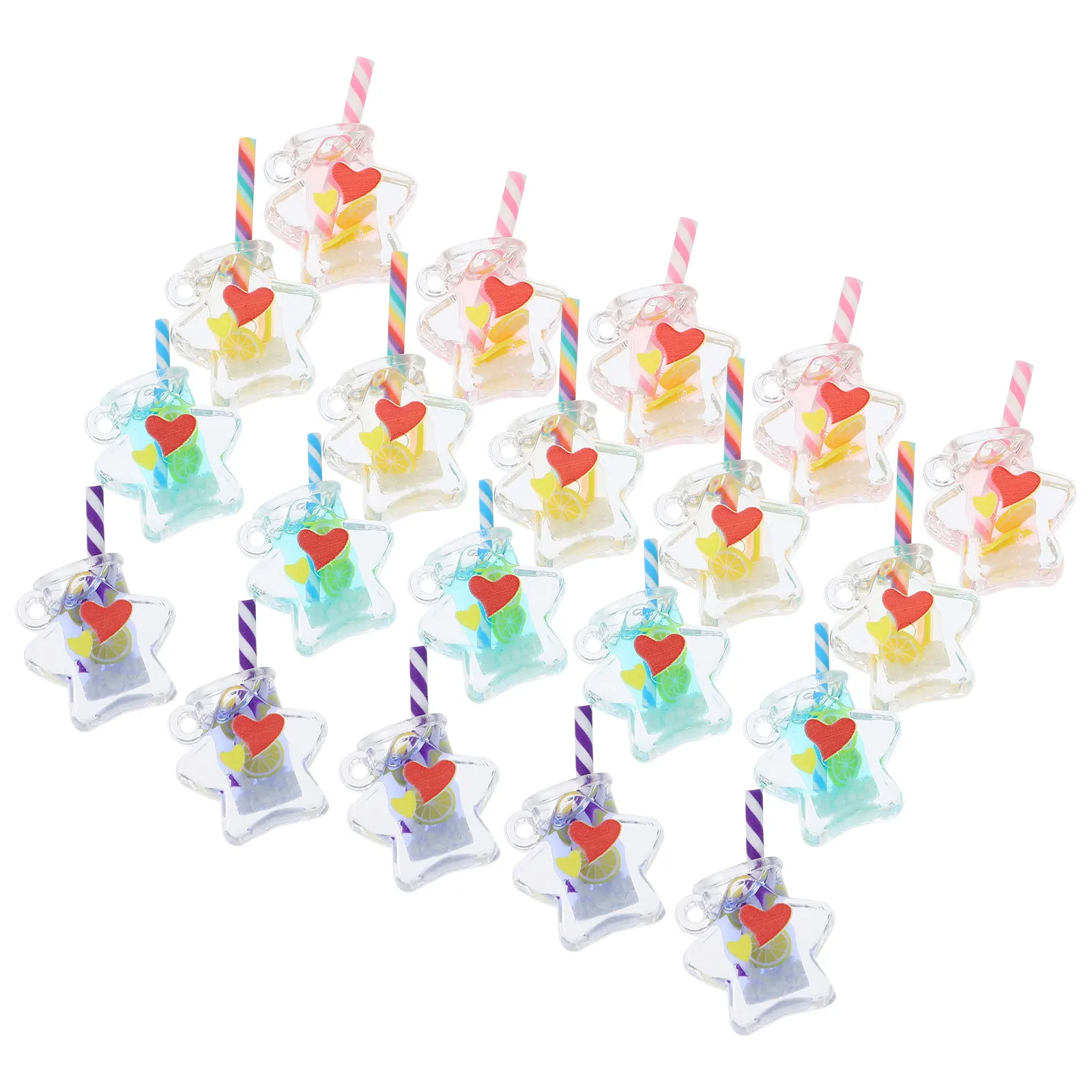 

20 Pcs Vial Love Pendant Accessories Charm Resin Necklace Charms for Jewelry Making