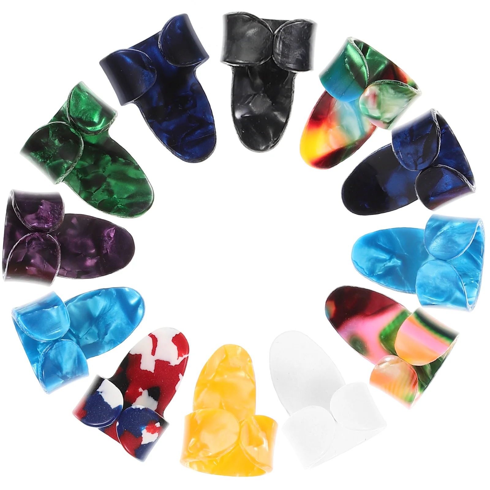 

12pcs Picks Colorful Guitar Accessories Kit Finger Thumb Picks Comfortable Wear Electric Acoustic Guitar Ukulele Accessories