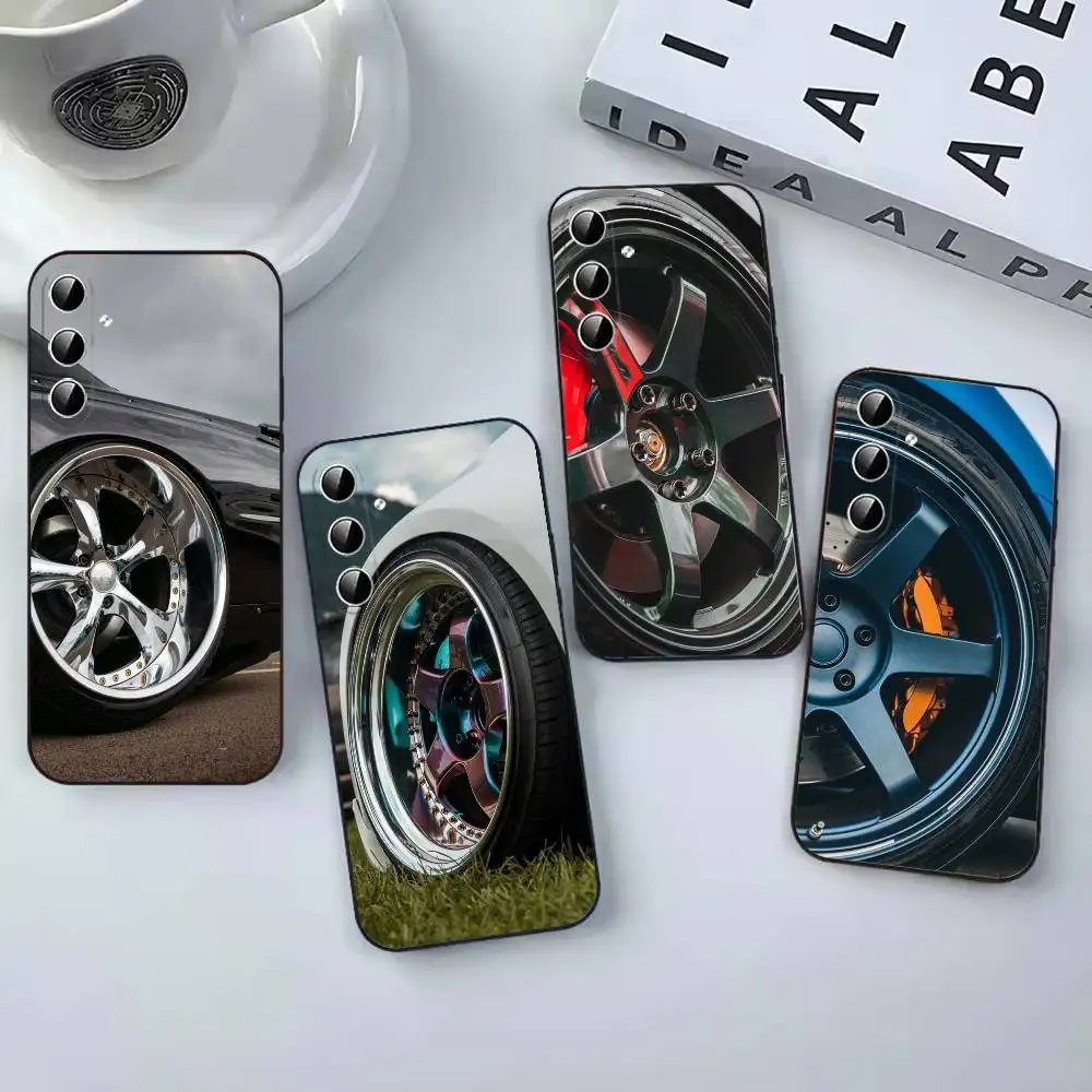 Cool car wheel hub patterns  Fashion Black coque Phone Case For Samsung Galaxy A12,22,32,52,53,71,73, Note9,10,20 Ultra
