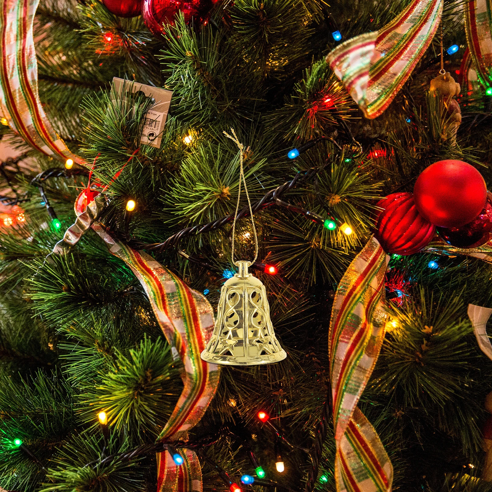 

12Pcs Christmas Bell Hanging Xmas Tree Decorations Plastic Ornaments Holiday Party Decor Christmas Tree Decorations