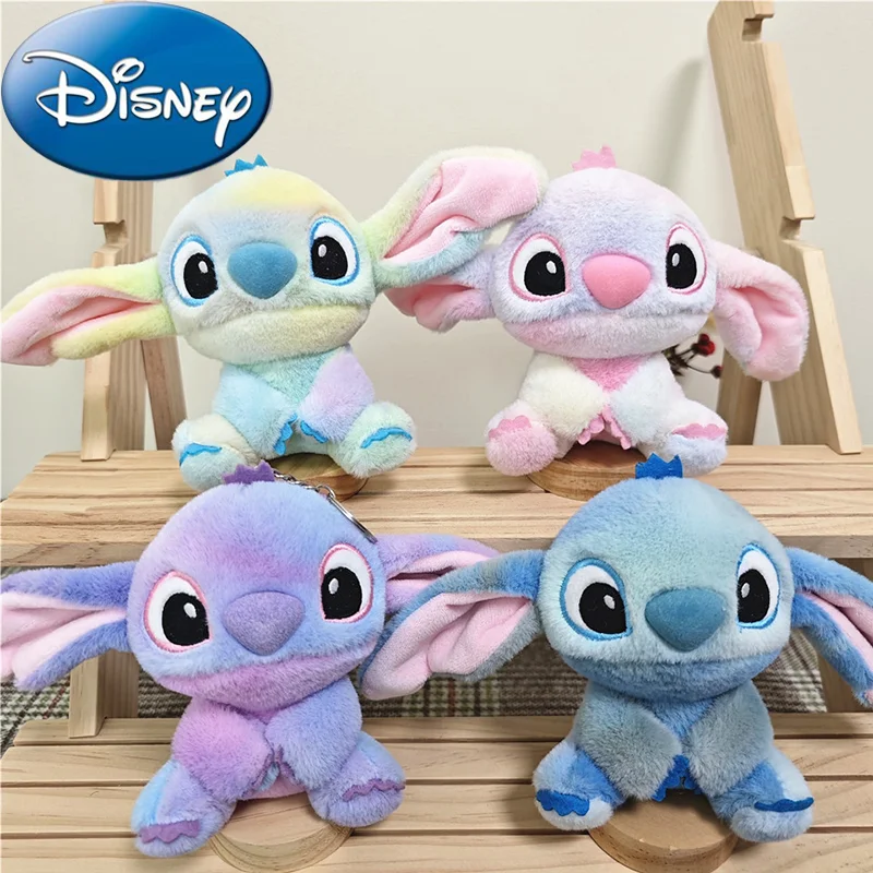 Disney Stitch brelok do kluczy z ozdobą uroczy Lilo & Stitch wisiorek pluszowa zabawka tęczowa kolorowa torba brelok do kluczy z ozdobą lalka prezent