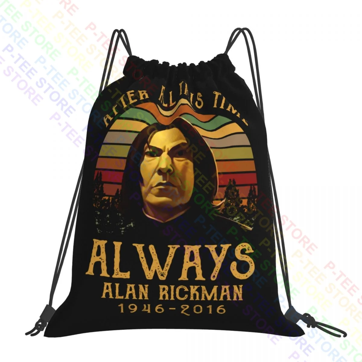 Severus snape depois de todo esse tempo sempre alan rickman drawstring bags ginásio saco de compras vintage