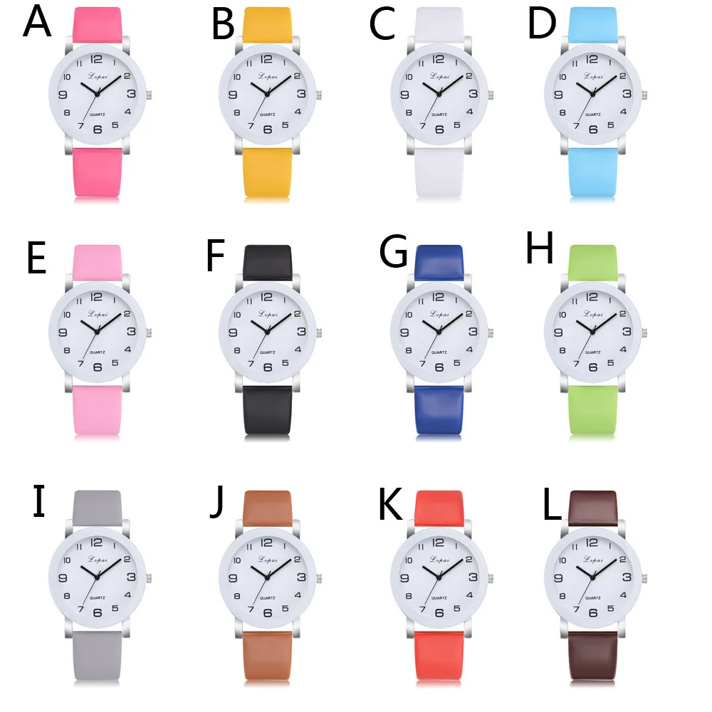 Women's Quartz Watch Leather Band Watch Ladies Round dial Wristwatch Casual Fashional Wrist Watch Various colors