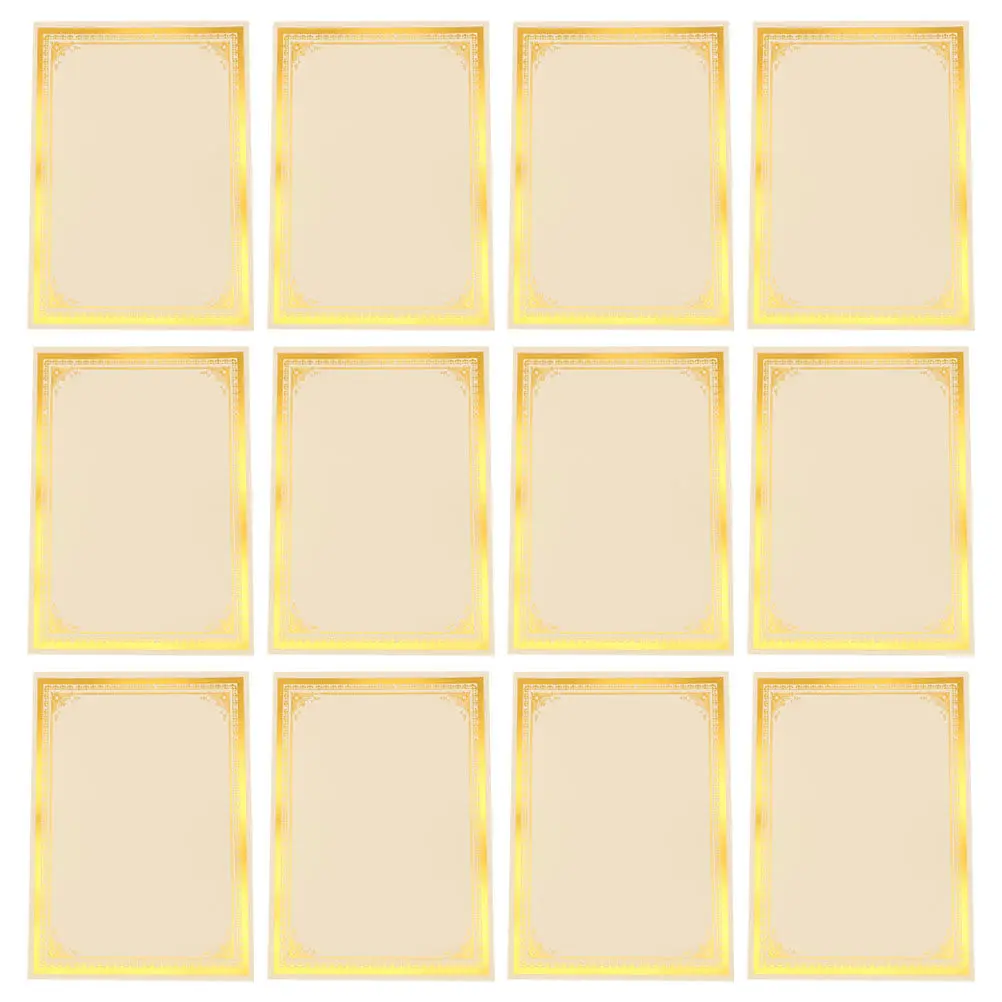 

12 листов бумаги для сертификатов премиум-класса, пустая бумага для дипломов, с закругленными углами и гладкими краями, для наградных сертификатов