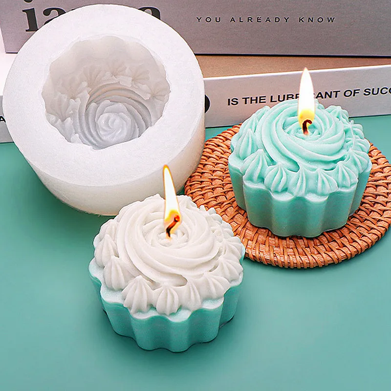 

3D Small CakeCandle Mold DIY Cotton Hat Aromatic Candle Making Handmade Soap Resin Mold Wick Christmas Gifts Craft Home Decor