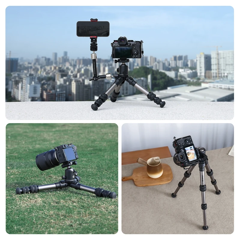 Ulanzi TT30 Travel Tripod Compatible with Uka/F38/Arca Quick-Release Plate for Photography Cameras Smartphone with Storage Bag