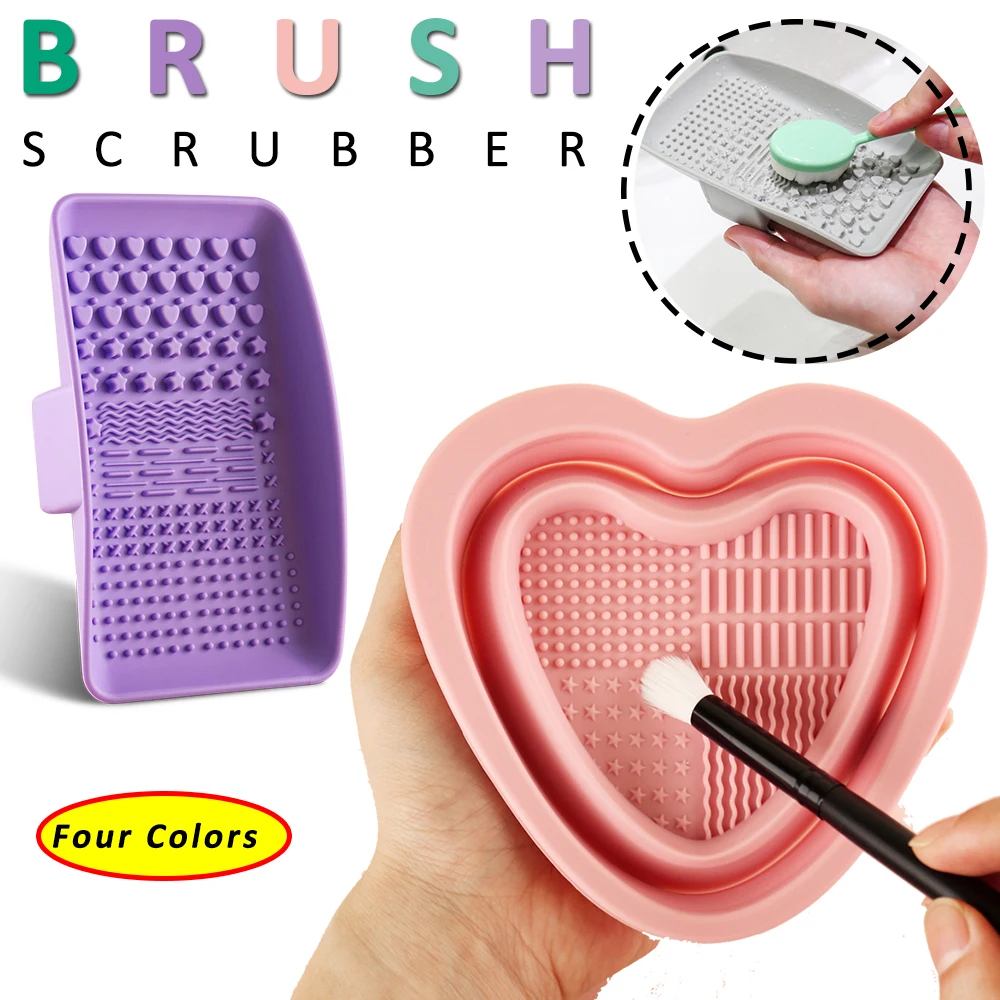 

Mixed Colors Handheld Silicone Brush Scrubber Cleaning Palette/Foldable Bowl Mat For Brushes Cleaning Useful Tool 2022