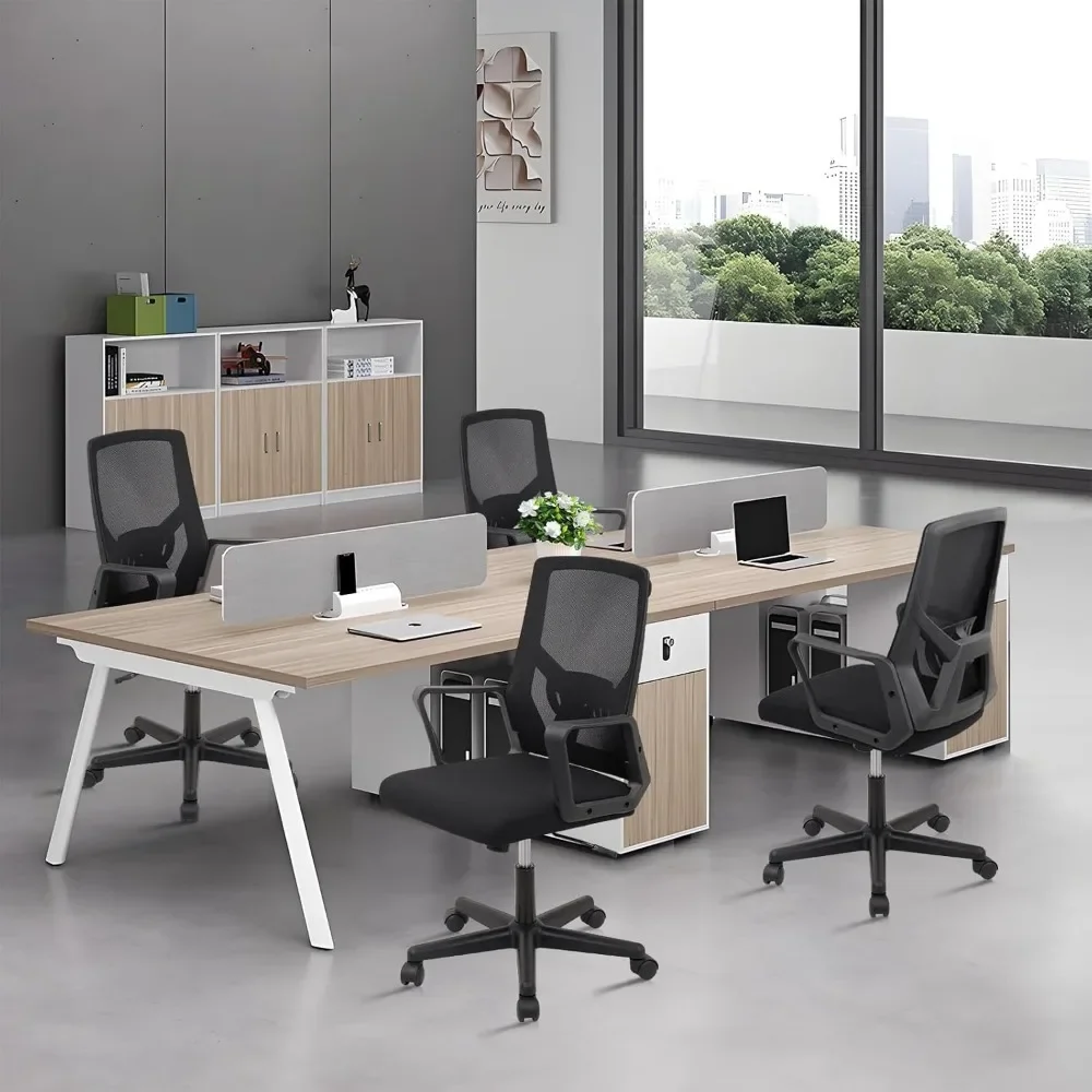 كرسي مكتب قابل للطي بعجلات، كراسي مكتب شبكية مريحة بارتفاع قابل للتعديل، كرسي مكتب خلفي قابل للطي للمنزل