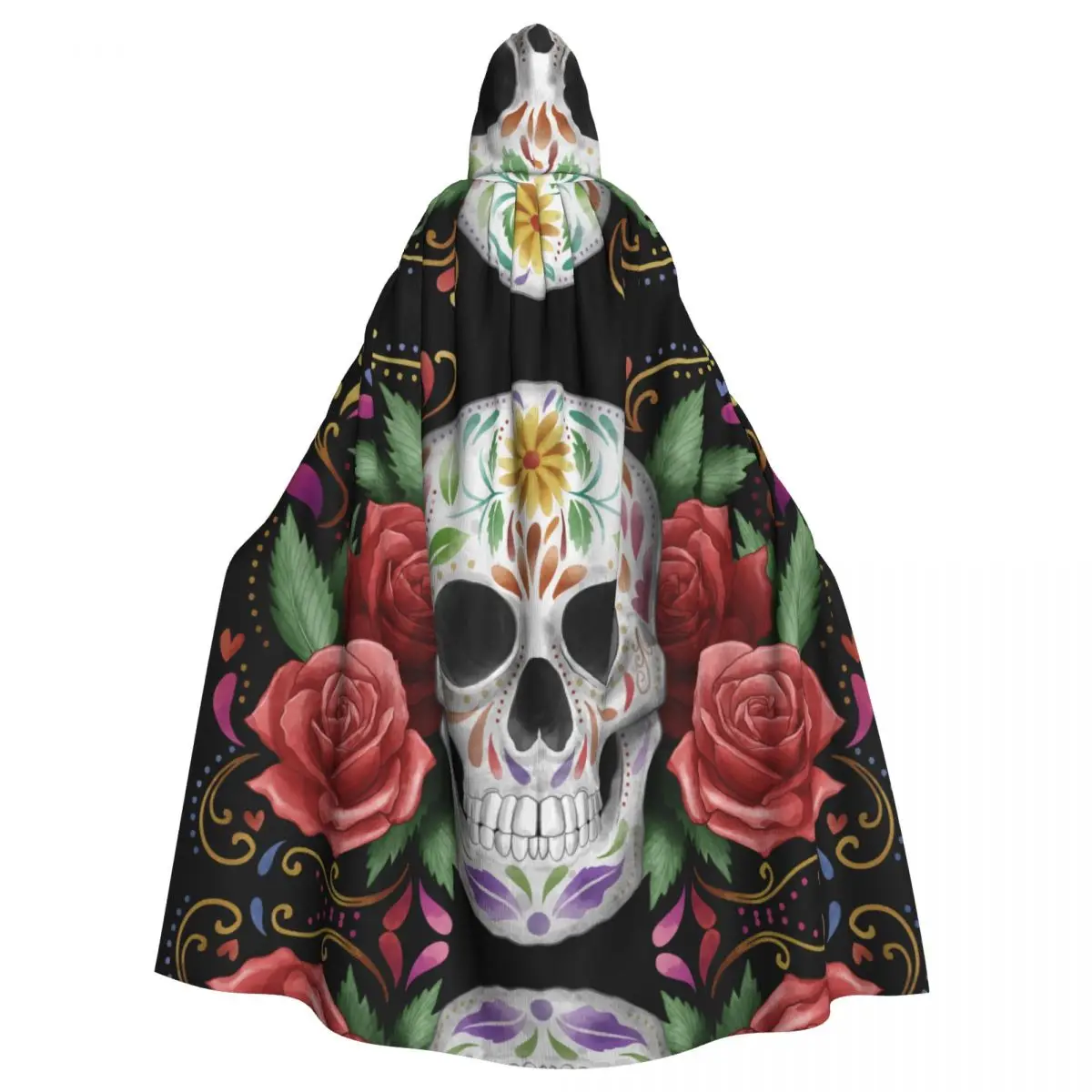 

Hooded Cloak Unisex Cloak with Hood Watercolor Dia De Muertos Cloak Vampire Witch Cape Cosplay Costume