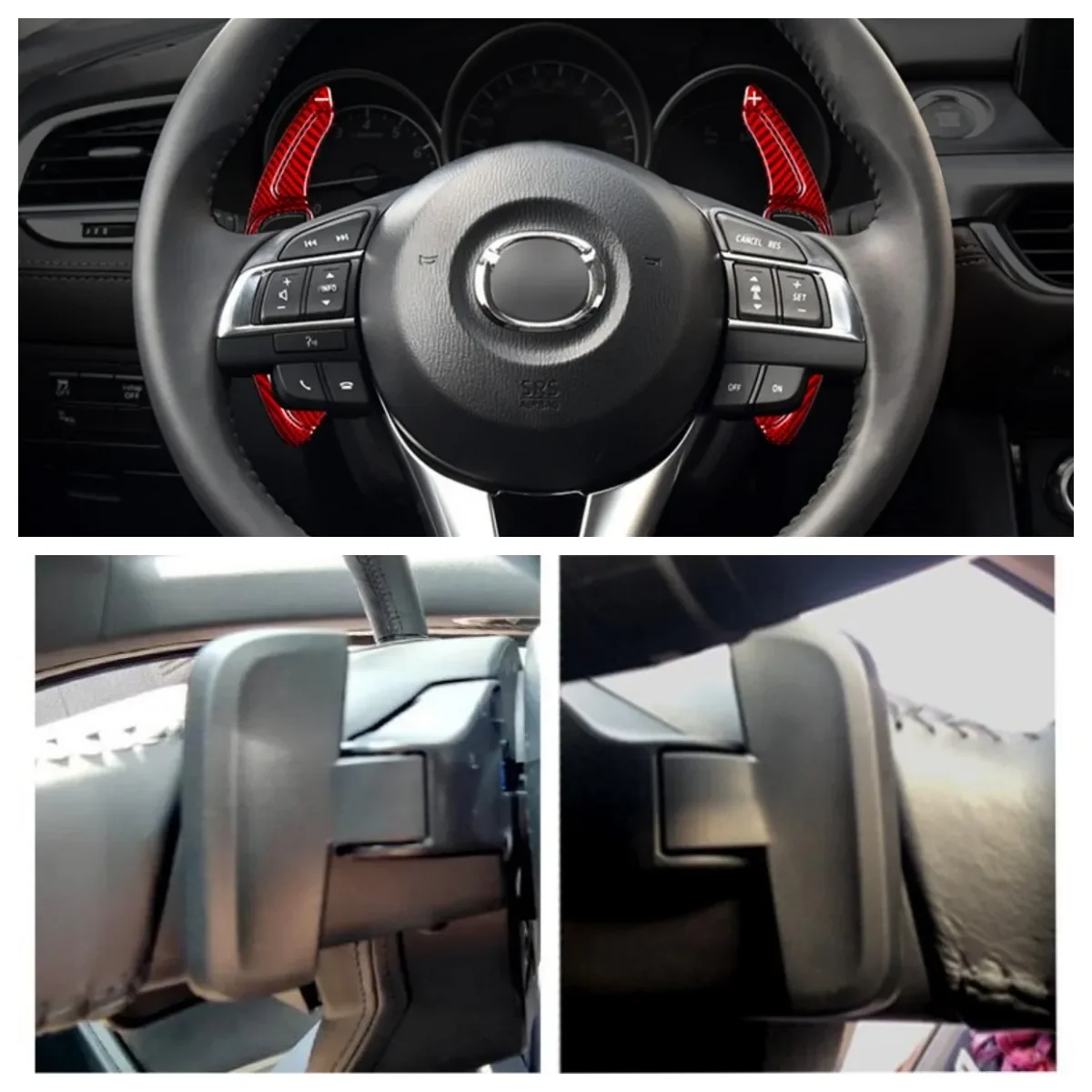 

T-carbon Shifting Paddle For Mazdad 2 3 6 CX-4 CX-5 Atenza Axela MX-5 Steering Wheel Extension Carbon Fiber Paddle Shifter