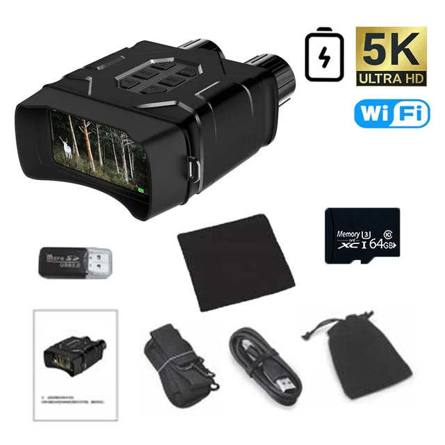 Imagem -04 - Binóculos Infravermelhos Wifi com Visão Noturna N016 N016 Binocular com Zoom Digital Telescópio para Caça Camping Visão Noturna 5k Uhd 52mp 10x 300m