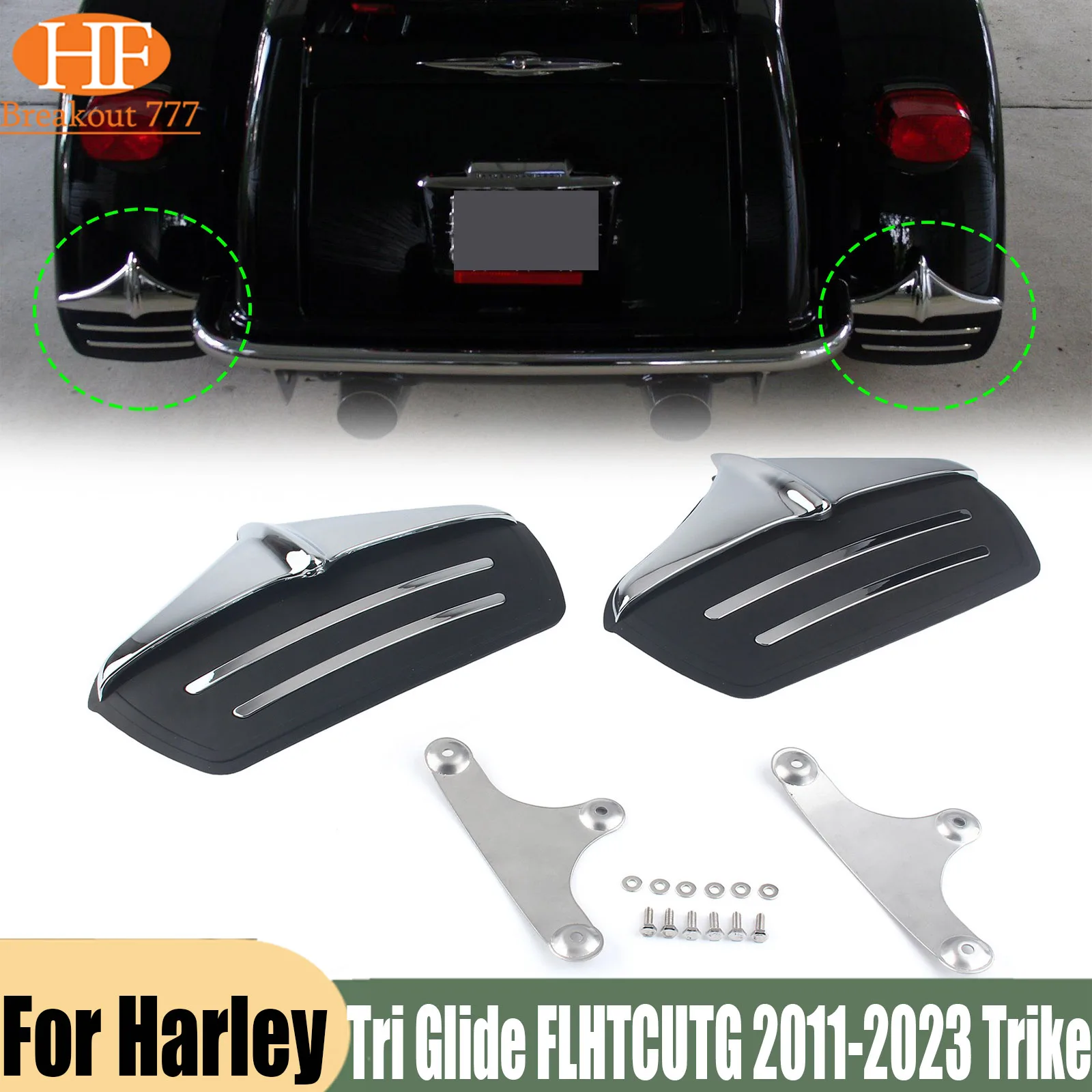 For Harley Tri Glide FLHTCUTG 2011-2023 Trike Rear Mud Flaps Fender Guard