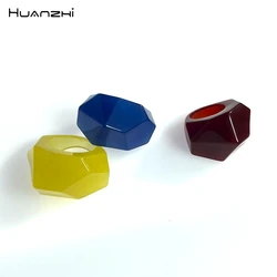 HUANZHI resina acrilica irregolare grande anello tridimensionale ampio partito geometrico quotidiano grosso gioielli per le donne nuovo IN