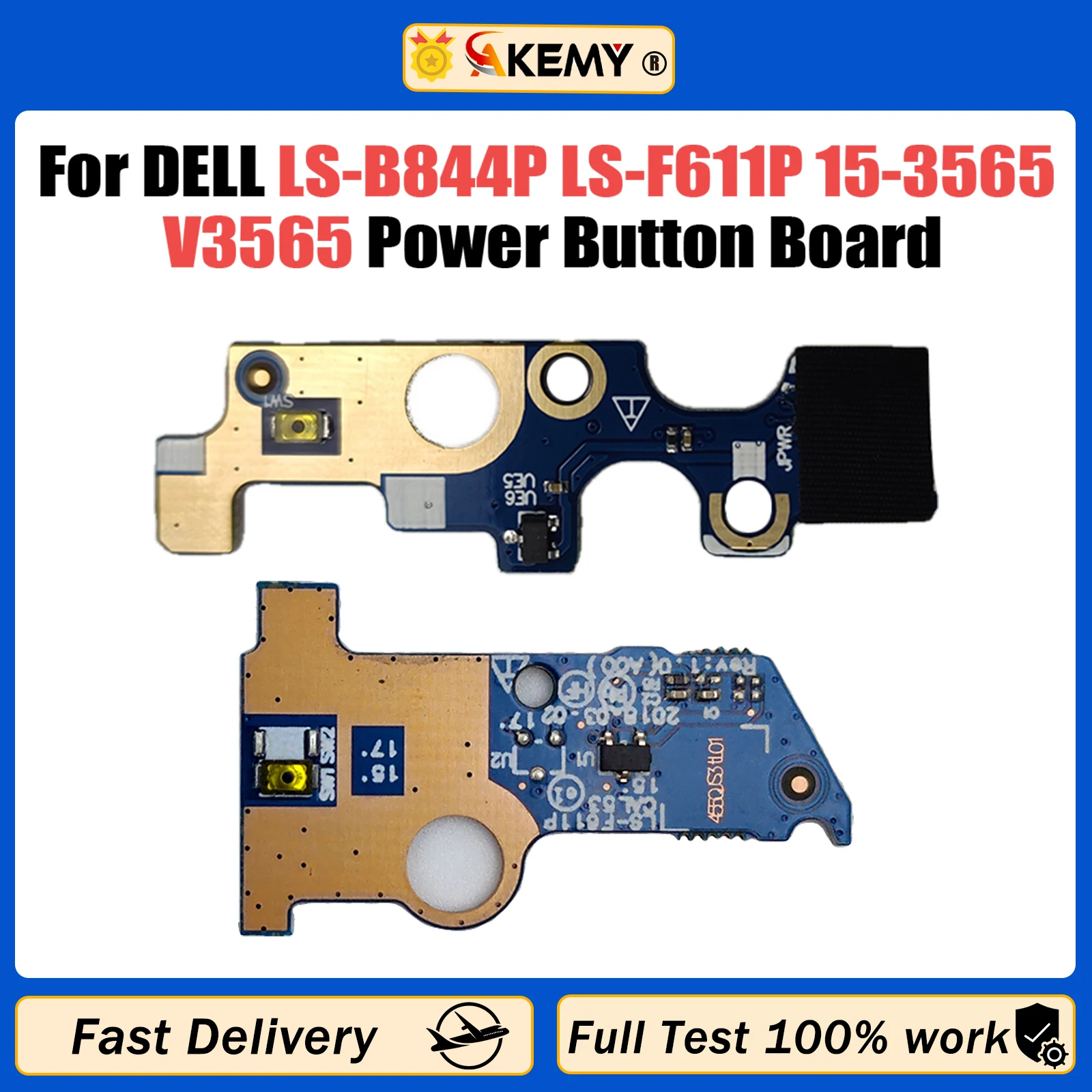 

For Dell Inspiron 5558 5455 5458 5559 5555 15-3565 V3565 G3 3579 3779 Power Button Board LS-B844P LS-F611P Fast Ship