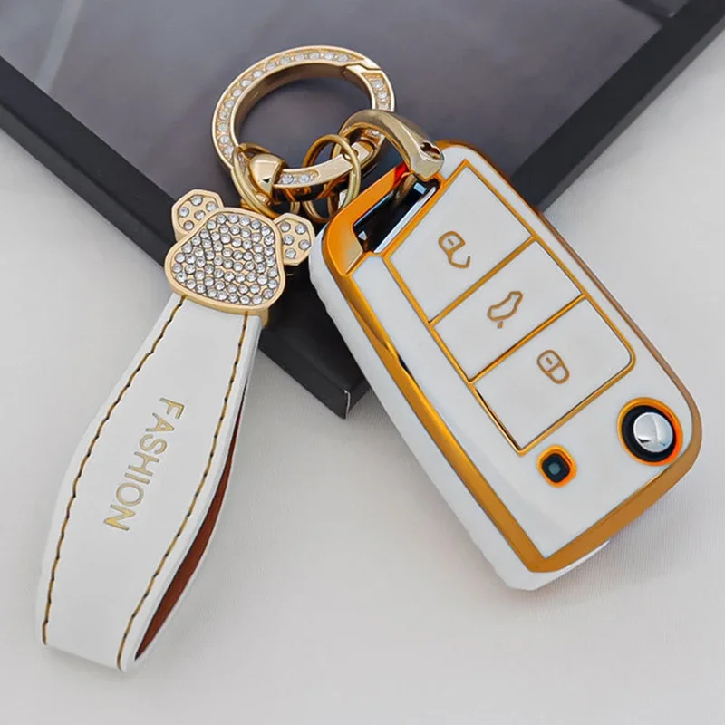 

Auto Accessories For SEAT Ateca Leon FR 2 Ibiza For Skoda Octavia For VW Volkswagen Golf 7 MK7 Tiguan MK2 TPU Car Key Case Cover