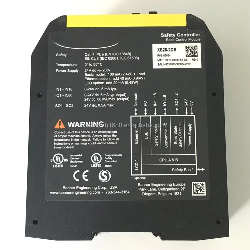 Low Price with High Safety FeaturesAdvanced Technology Banner Sensor 85064 PNP XS26-2de Safety Controller
