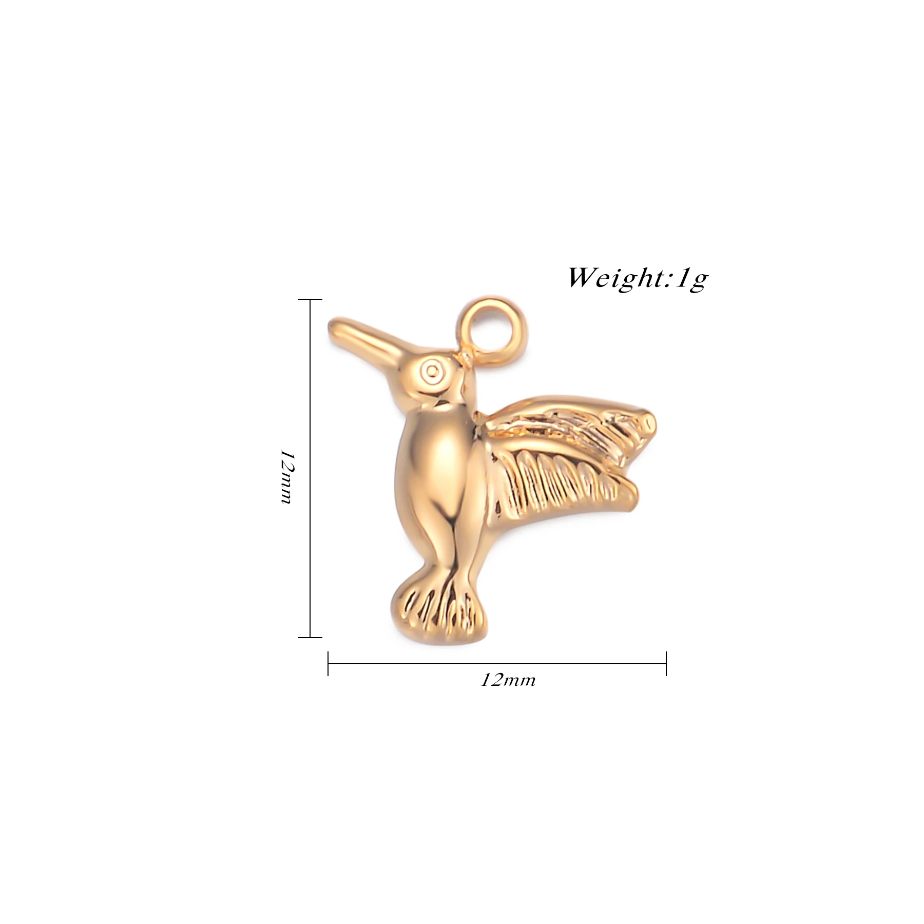 3 Stück Edelstahl Kolibri Charm für Schmuckherstellung Ohrring Anhänger Armband Halskette Zubehör Diy Bastelbedarf – Detail 2