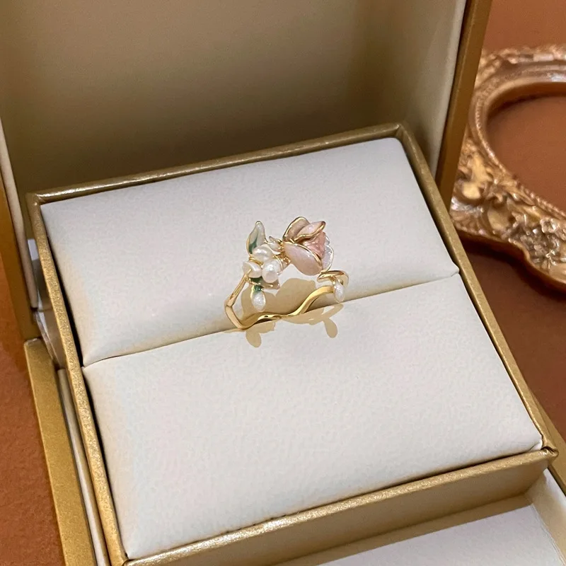 

Beauty Rose Ring For Women Fashion Engagement Jewelry Accessories Gold and Silver Plated Beautiful Red Rose Rings Gift For Her