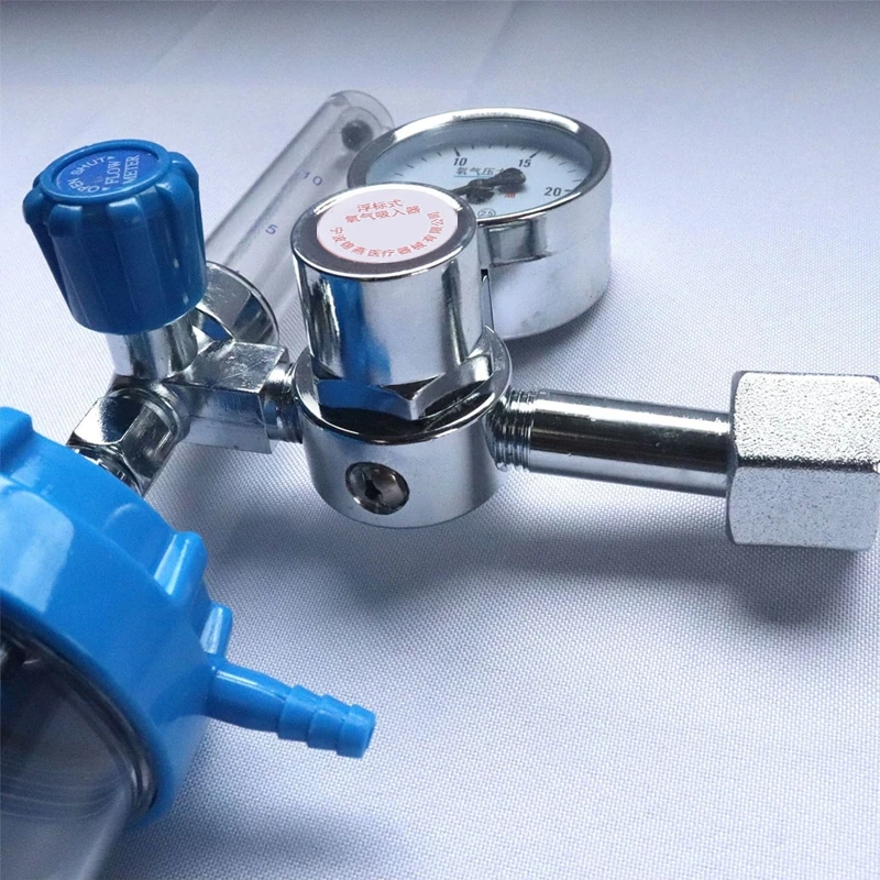 เครื่องปรับความดันทุ่นชนิดออกซิเจน Inhalator เมตรลดความดันสำหรับตัวควบคุมวาล์ว 8 ระบบจ่ายออกซิเจนอุปกรณ์