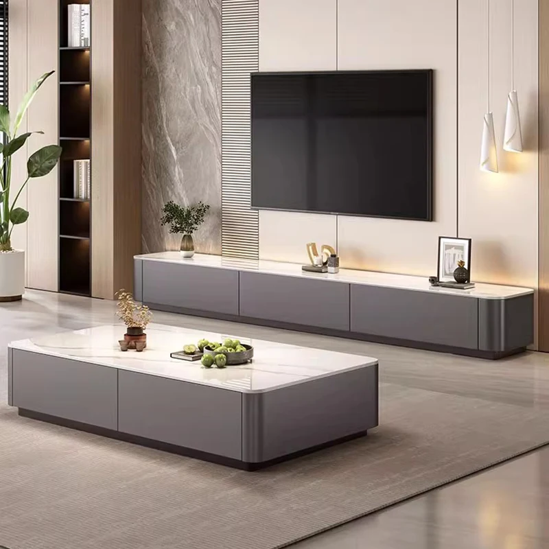 Soporte de Tv nórdico francés, Glam estético de belleza con cajones, soporte de Tv elegante, mueble de Tv suspendido para el hogar