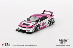 ** Zamówienie w przedsprzedaży ** MINI GT 1:64 LB-Super sylwetka S15 SILVIA Auto Finesse SEMA 2023 różowy samochód Model odlewu