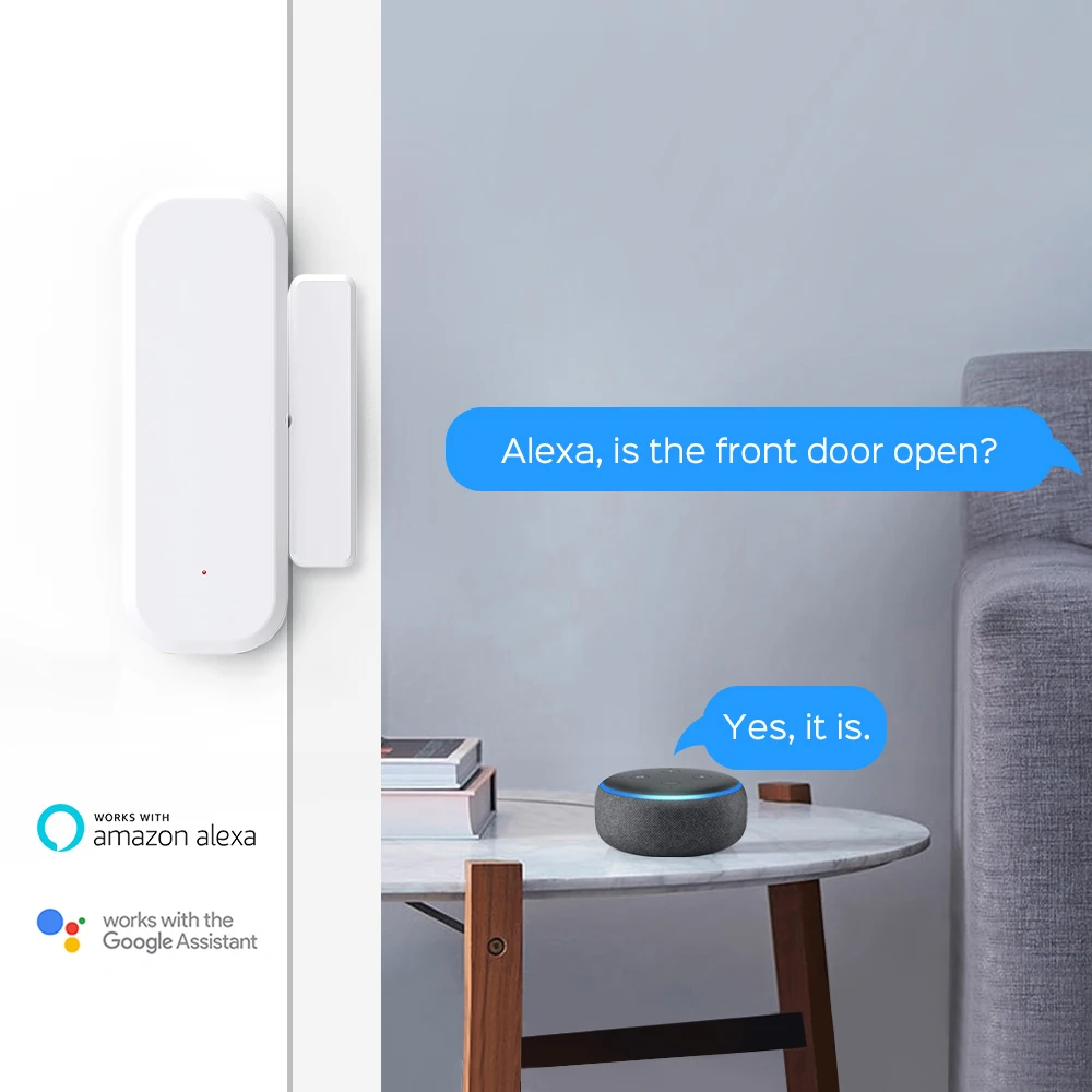 Tuya WIFI chytrý dveře okno senzor chytrý domácí záruka ochrana alarm systém dveře otevřený / zavřeno detektory pro alexa google