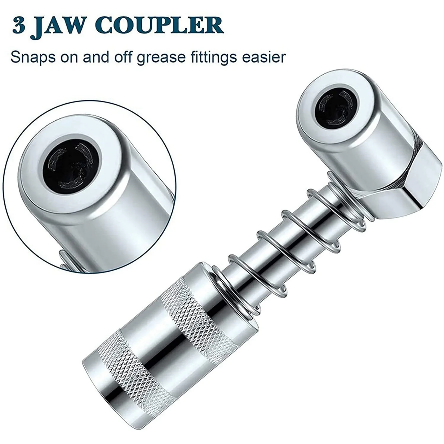 Grease Nozzle Adapter Grease - Accessory 90 Degree Grease Coupler Adapter with Sleeve 3 Jaw Angle Grease Tool