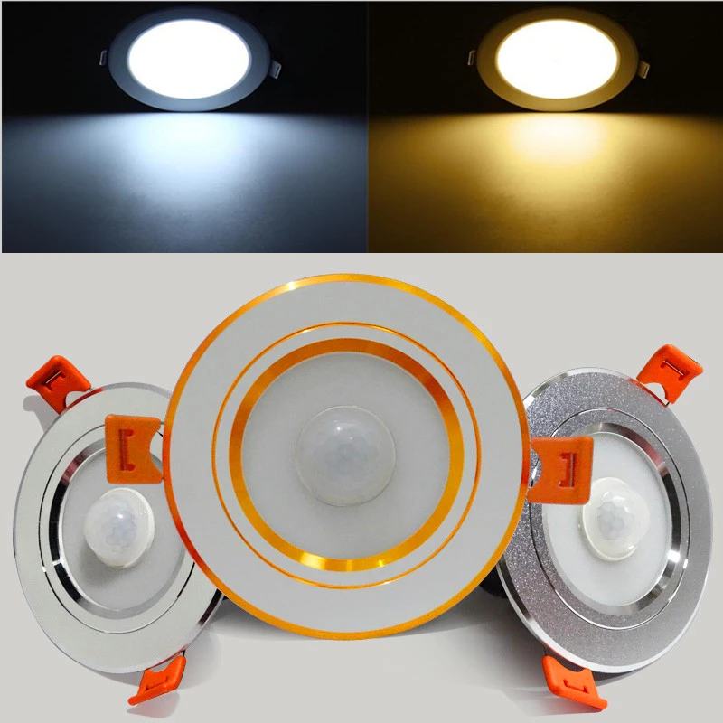 

PIR Motion Sensor Led Downlight Panel Light Led Ceiling Light 5W 7W 9W 12W 15W Smart Home Step Light For Wall Corridor Hallway