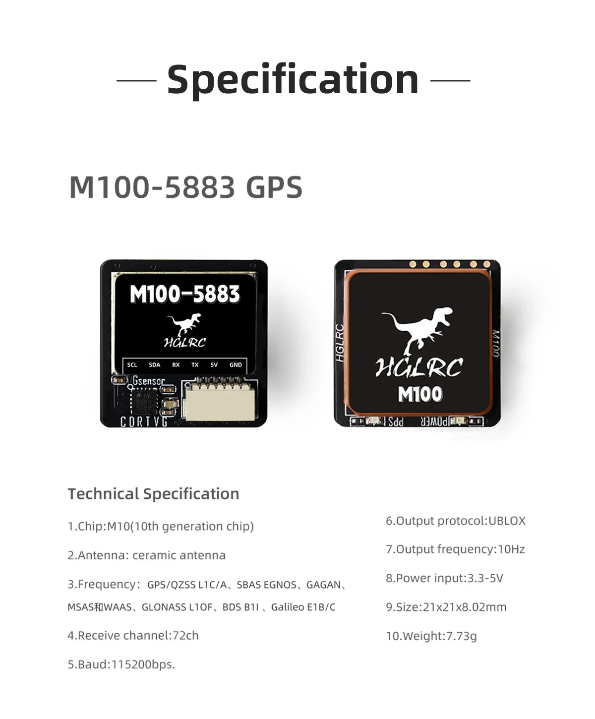 HGLRC M100-5883 GPS-Modul Kompass Keramikantenne FPV Racing Freestyle Langstrecken-Heimkehr Drohnen-Quadcopter-Teile – Detail 6