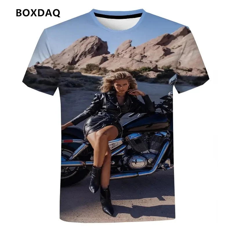 Hot Selling Men/Women T-Shirts Locomotive Pattern 3D Printed Short Sleeve Tee Hip Hop Men Tops Fashion Street Motorcycle T Shirt